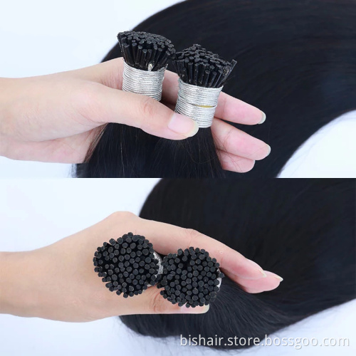 Wholesale Double Drawn Italian Keratin Prebonded i Tip Hair Extensions Brazilian Virgin Human Hair Extension